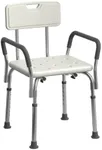 Medline Shower Chair Bath Seat with Padded Armrests and Back, Great for Bathtubs, Supports up to 350 lbs, 1 Count