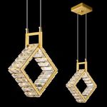 zhllmq Kitchen Island Mini Light Fixture Modern Led Crystal Pendant Light Gold Square Chandelier for Dining Room Living Room Kitchen Bedroom Bar(1-Pack)…