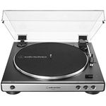 Audio-Technica AT-LP60X-GM Fully Automatic Belt-Drive Stereo Turntable, Gunmetal/Black, Hi-Fi, 2 Speed, Dust Cover, Anti-Resonance, Die-Cast Aluminum Platter