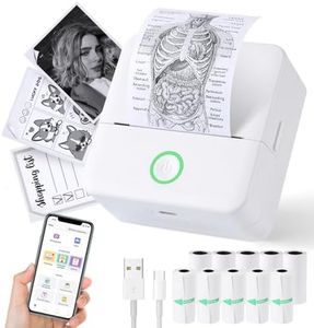 Thermal Mini Printer, Portable Inkless Sticker Maker, Bluetooth Printer for Phone, Wireless Label Printer with Tape, Free Cut Small Pocket Printer for Notes&Children DIY, Compatible with iOS&Android