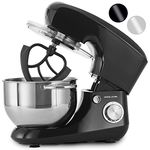 Andrew James Stand Mixer for Baking Food Mixer | 1400W Max | Large 5.5 Litre Bowl 6 Speed Pulse Mode | Kitchen Cake Mixers | Flexi-Beater Dough Hook Balloon Whisk Removable Splash Guard