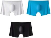 GOLD XIONG Men's Traceless Brief Boxers Ice Silk undewearsexy See-Through Transparent Briefs, 3color, XX-Large