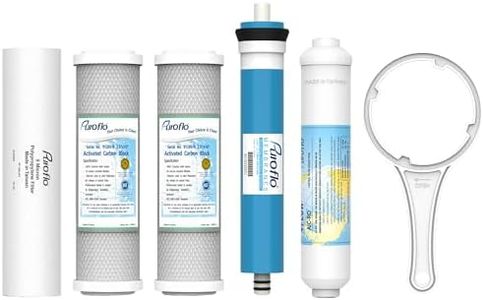 Puroflo ERO 5 pc Reverse Osmosis Filters 1 Year Set, 5 Stage Reverse Osmosis Water Filter, Under Sink RO Water Filter System Kit Compatible with Most 10" Water Filtration System w/Water Filter Wrench