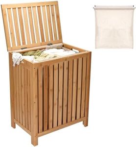 2LB Depot Bamboo Laundry Hamper with Lid - Natural Finish, Waterproof Bamboo Laundry Basket Organizer - Elegant Dirty Clothes Laundry Bin