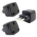 3 Pack UK to Italy Black Travel Adapter, Italy Travel Adaptor UK to Italian Converter Power Adapte for Chile,Maldives,San Marino,Vatican City,Uruguay,Syria and more