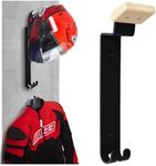 Jinfrey Motorbike Helmet Rack Heavy Duty, Motorcycle Helmet Holder Wall Mount, Helmet Display Hanger with 2 Hooks for Cycling Baseball Rugby Police Football Helmet