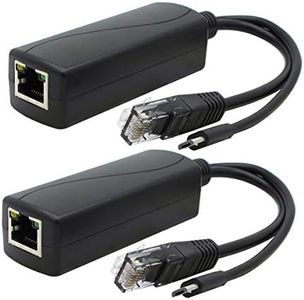ANVISION 2-Pack Gigabit PoE Splitter, 48V to 5V 2.4A Micro USB, for Raspberry Pi 3B+, IP Camera and More