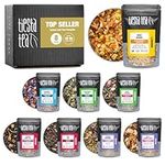 Tiesta Tea - Favorites Starter Tea Sampler Dry Flight Set | High to No Caffeine Hot & Iced Tea | Premium Loose Leaf Tea Sample Set with Green, Herbal, Black & Chai Tea - 8 Resealable Sample Pouches