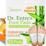 Turmeric & Ginger Detox Foot Patches, 20 Pack: Detox Foot Pads, Deep Cleansing to Remove Toxins & Sleep Better, Foot Detox Patches