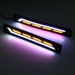 Speedwav 2Pcs Flexible 2 Colors Car Auto Cob Led Strip Daytime Running Driving Light Drt_158,Black