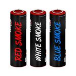 Pack of 3 Ring Pull Coloured Smoke Grenades | Red, White, Blue | Smoke Bombs for Photography | Airsoft | Paintball | Weddings | Stage & Special Effects