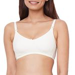 Inner Sense Organic Cotton Bamboo Side Support Bra for Women I Wire Free, Non Padded, Full Coverage, Nursing Bra I Adjustable Straps, Pregnancy Bra I Maternity Bra Milky White