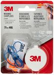 3M Corded Reusable Earplugs, 1 Pair (NRR 25 dB) - 90586