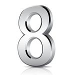 Vicloon Door Numbers, 3 Inches 3D Mailbox Numbers Waterproof, Address Numbers Self Adhesive House Numbers Street Number Stickers for House Mailbox Apartment Hotel Courtyard Cafe Silver(8)