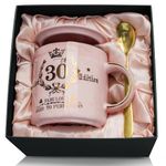 30th Birthday Gifts for Women, Fabulous 30 Limited Edition, 14oz Gold Pattern Coffee Mug, Microwave Dishwasher Safe, Unique Gift for Best Friend, Wife, Sister, Coworker, Beautifully Gift Boxed.