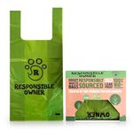 Responsible Owner Dog Poo Bags, 240 Environmentally Friendly, Extra Thick, Super Strong, 100% Biodegradable Dog Bags, With Easy-tie Handles, Leak-proof, Each Dog Poo Bag Measures 17 x 37cm