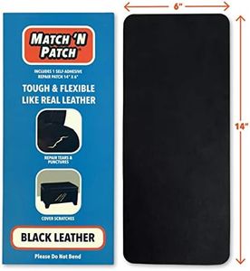 MATCH 'N PATCH Realistic Leather Repair Patch - Durable, Easy-to-Apply, Professional Grade, Versatile, Designed in North Carolina for Furniture Restoration, Home Decor & DIY - Black, 14 inch x 6 inch