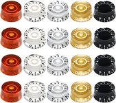 Nuanchu 20 Pieces Electric Guitar Knobs Top Hat Volume Tone Control Knobs Turning Guitar Knobs Speed Control Knob Vintage Pedal Control Knobs for Guitar Bass Instrument Parts Replacement, 5 Colors