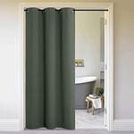 NICETOWN Doorway Curtain Privacy, Door Cover Curtain, Sound Reducing Insulated Thermal Room Darkening Blackout Curtains for Bedroom, 132 inch Length (Dark Mallard, 1 Panel, 5ft Wide by 11ft Long)