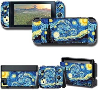 GilGames Stickers Decals Cover for Nintendo Switch, Skin Protector Durable Full Set Wrap Protection Faceplate Console Dock