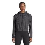 adidas Womens Wind.RDY HYPERGLAM Windbreaker Jacket, Black/White, Small US