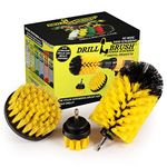 Drill Brush Power Scrubber by Useful Products - Drillbrush Yellow Bathroom Accessories Cleaning Set - Drill Brush Set for Cleaning Tile and Grout - Shower Cleaning Supplies - Drillbrush Shower Cleaner