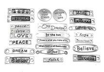 Kinteshun Inspiration Words Lettering Charm Pendant Connector Bracelet Bead Linker Charm for DIY Jewelry Making(23pcs,Antique Silver Tone), Silver