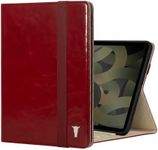 TORRO Case Compatible with iPad Air 11 Inch Air 6th /5th/4th Gen – Genuine Leather iPad Air 2024/2022/2020 Cover with Stand Function, Apple Pencil Connectivity and Wake/Sleep Function (Red)