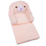 jerss Pull Out Kids Couch, Soft Pink Dog Appearance Breathable Children Flip Open Sofa Bed for Hotel (2 Tiers)