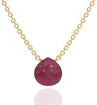 Ruby Necklace for Women, Premium Gold Heart Necklaces for Women - Tarnish Free 18K Gold Vermeil Certified S925 Classic Statement Necklace Gold Jewelry for Women - Mothers Day Gifts for Mom Wife