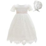 Meiqiduo Baby Girls Lace Christening Dresses Infant/Toddler Princess Wedding Birthday Baptism Gowns