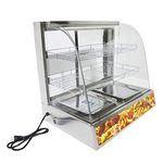 INTBUYING Commercial Countertop Food Display Case Electric Food Warmer 26inchx18inchx23.6inch Stainless Food Pizza Warmer