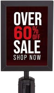 US Weight - U2507 Steel Frame Sign Holder compatible ONLY with Steel stanchions (will not fit Sentry series or other stanchion brands)