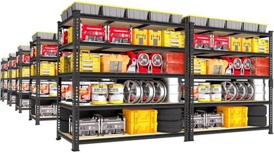 PrimeZone Heavy Duty Garage Storage Shelves - 48" W X 24" D X 72" H Adjustable Metal Shelving Unit, 5 Tier Industrial Shelves for Storage Standing Utility Rack for Warehouse, Basement, Black, 10 Pack