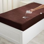 Amazon Brand - Solimo Water Resistant Polyester Mattress Protector, Single Bed Size (75x36 inch), Coffee