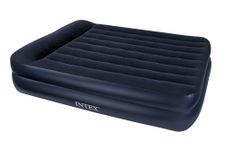 Intex Inflatable Queen Pillow Air Bed/Mattress Kit, Blue - Polyvinyl Chloride