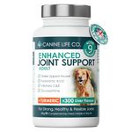 Enhanced Adult Dog Joint Supplements With Turmeric, Glucosamine & Green Lipped Mussel | 300 Chewable Tablets | Made In The UK (1 Pot (300 Tablets))