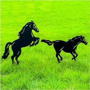 TIGGSY Horse Metal Decorative Garden Stakes Horse Gifts for Women/Men Horse Lovers Gifts Silhouette Statues for Yard Art, Outside, Patio, Outdoor Decor, Garden Decorations, Lawn Ornaments