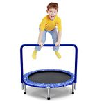 Giantex 36-Inch Mini Trampoline for Kids, ASTM Approved Foldable Rebounder Trampoline with Foamed Handle, Max Loaded 330 lbs, Indoor Safety Padded Fitness Trampoline