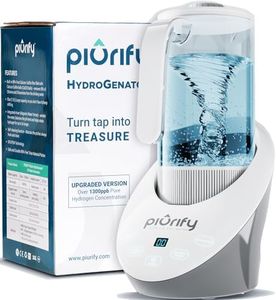 PIURIFY 50 Oz Hydrogen Water Pitcher - BPA Free Rich Hydrogen Water Generator Electrolysis Jug with SPE/PEM Technology. Hydrogen Water Machine, Balanced PH Levels and Filtered with Calcium Sulfite