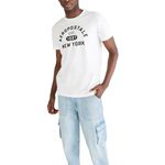 AEROPOSTALE Men's Arch Logo Short Sleeve Tee, Cream, 3XL