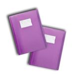 A4 104 Pockets 208 Views Office Home School Flexi Cover Coloured Display Book Presentation Document Organiser Folder Storage Case Wallets by Arpan (Purple - Pack of 2)