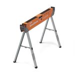 BORA Portamate Speedhorse Sawhorse - Single Piece Table Stand with Folding Legs, Metal Top for 2x4, Heavy Duty Pro Bench Saw Horse for Woodworking, Carpenters, Contractors, PM-4500, Orange