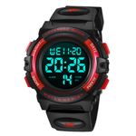 Kids Watch, Boys Watch for 6-15 Year Old Boys, Digital Sport Outdoor Multifunctional Chronograph LED 50 M Waterproof Alarm Calendar Analog Watch for Children with Silicone Band