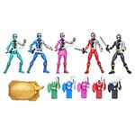 Power Rangers Dino Fury 5 Ranger Team Multipack 6-Inch Action Figure Toys with Dino Fury Keys and Chromafury Saber Weapon Accessories