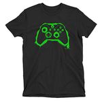 Games Console Controller - Boys or Girls Kids Organic Cotton Neon Graffiti T-Shirt