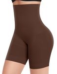 Riseholy Shapewear Shorts for Women Tummy Control Underwear Waist Trainer Body Shaper Anti Chafing Shorts Under Dresses (#a1 Coffee Brown-Medium Control,XX-Large)