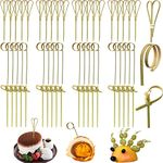 SZCXDKJ 300 Pieces Disposable Cocktail Sticks Japaneses Style Bamboo Knotted Skewers Food Picks Toothpicks with Twisted Ends Canape Sticks for Nibbles Sandwich Appetisers, 12cm (4.7 inches)