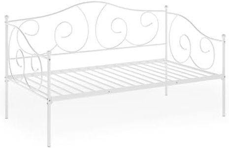 Furinno Angeland Carca Metal Daybed, Twin, White
