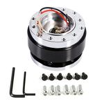 Steering Wheel Quick Release Hub Adapter, Universal 6 Hole Car Aluminum Wheel Hub Adapter Snap Off Kit (Black)